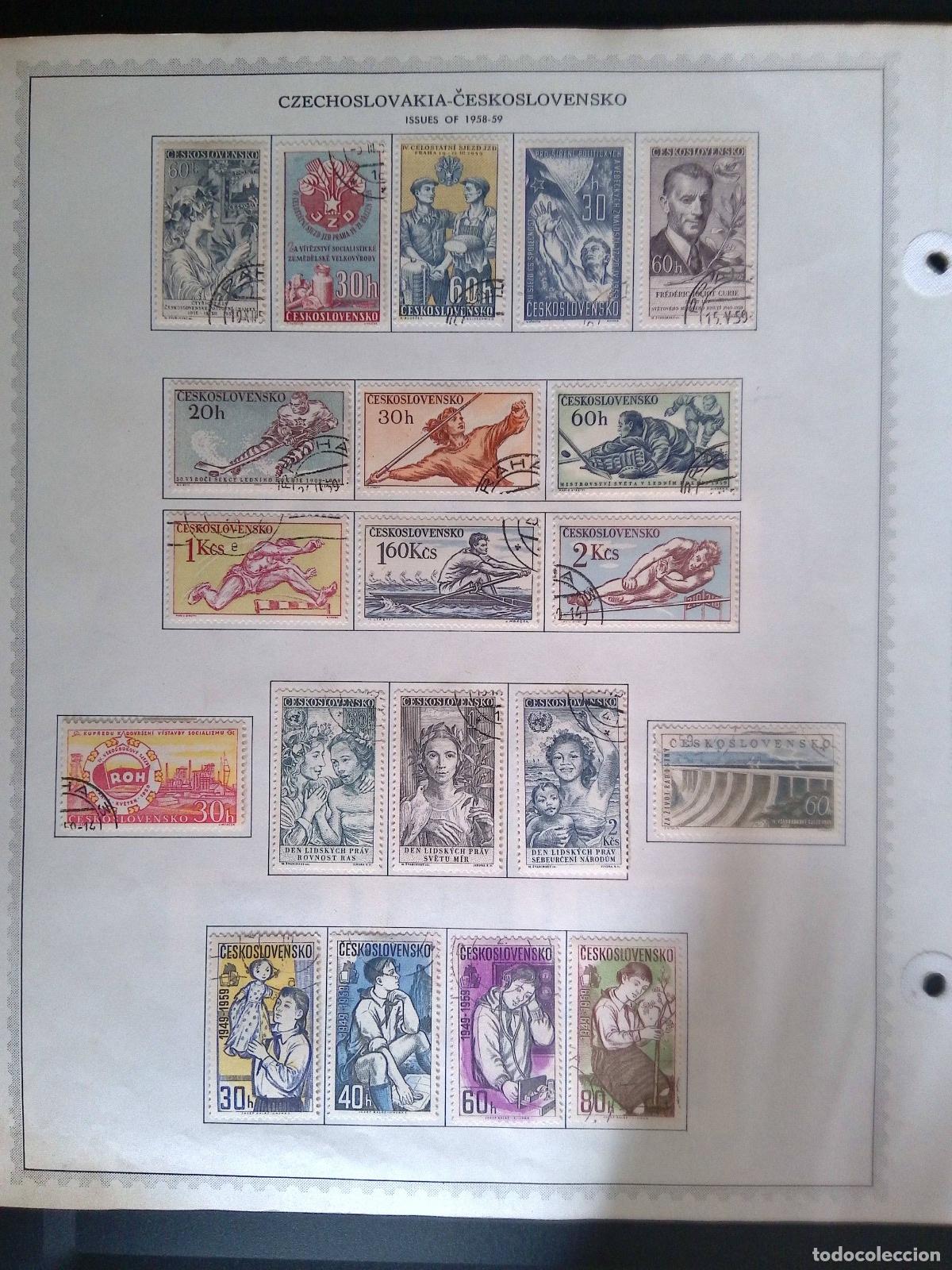 Sellos: CMI) 1958-1959. CZECHOSLOVAKIA. ATHLETES IN SKIING, SKATING, AND CANOEING DISCIPLINES, INDUSTRIAL RE
