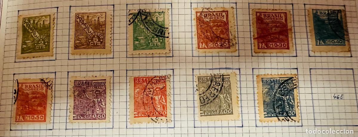 Selos: CMI) 1945-1950. BRAZIL. TWO VALUE LINES WITH RIVER LANDSCAPES, PETROCHEMICAL INDUSTRIES, REFINERIES,