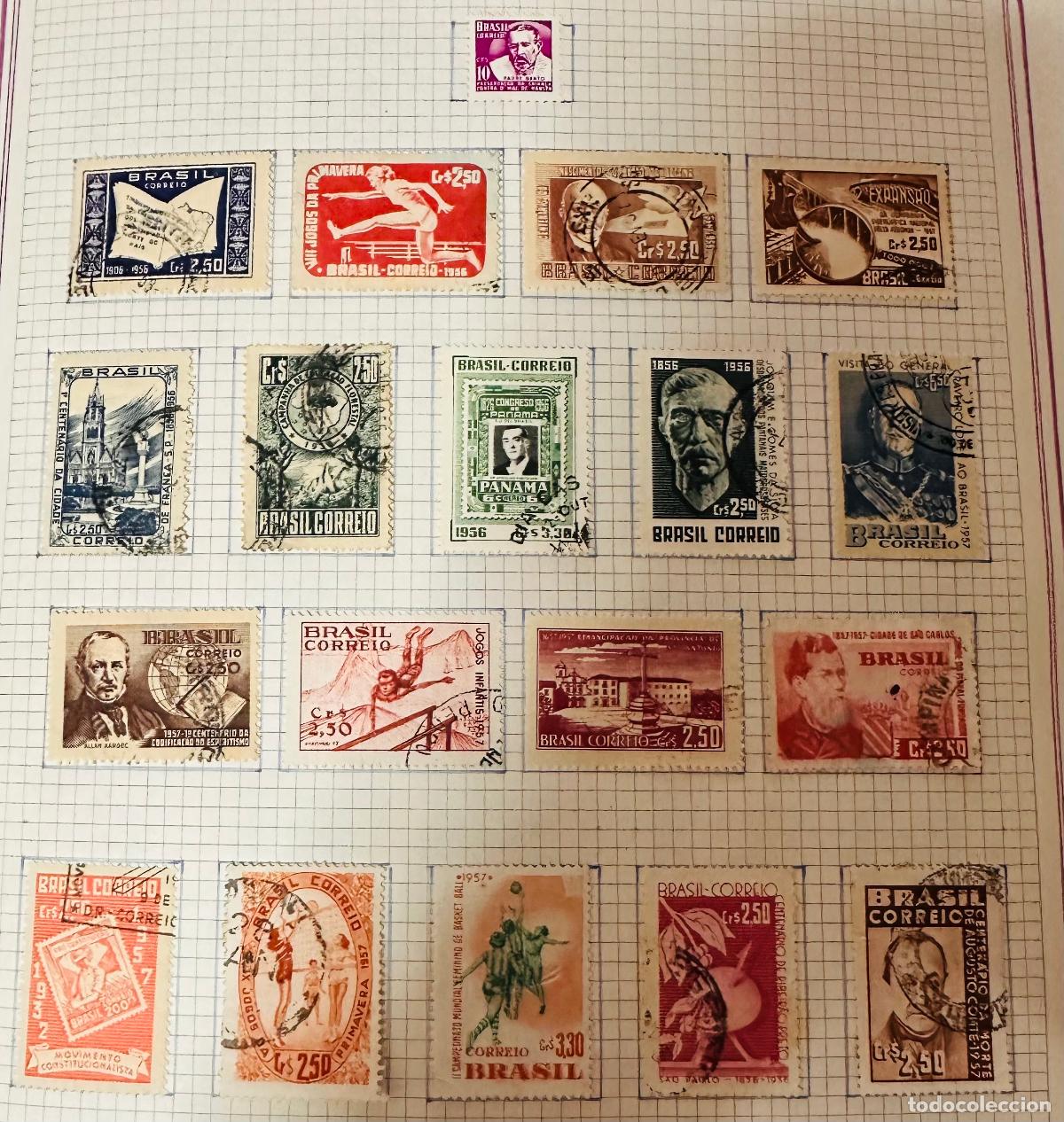 Sellos: CMI) 1956-1957. BRAZIL. COMMEMORATIVE ISSUES, SPRING GAMES, FRANCA CHURCH, PRESIDENT OF PANAMA, URBA