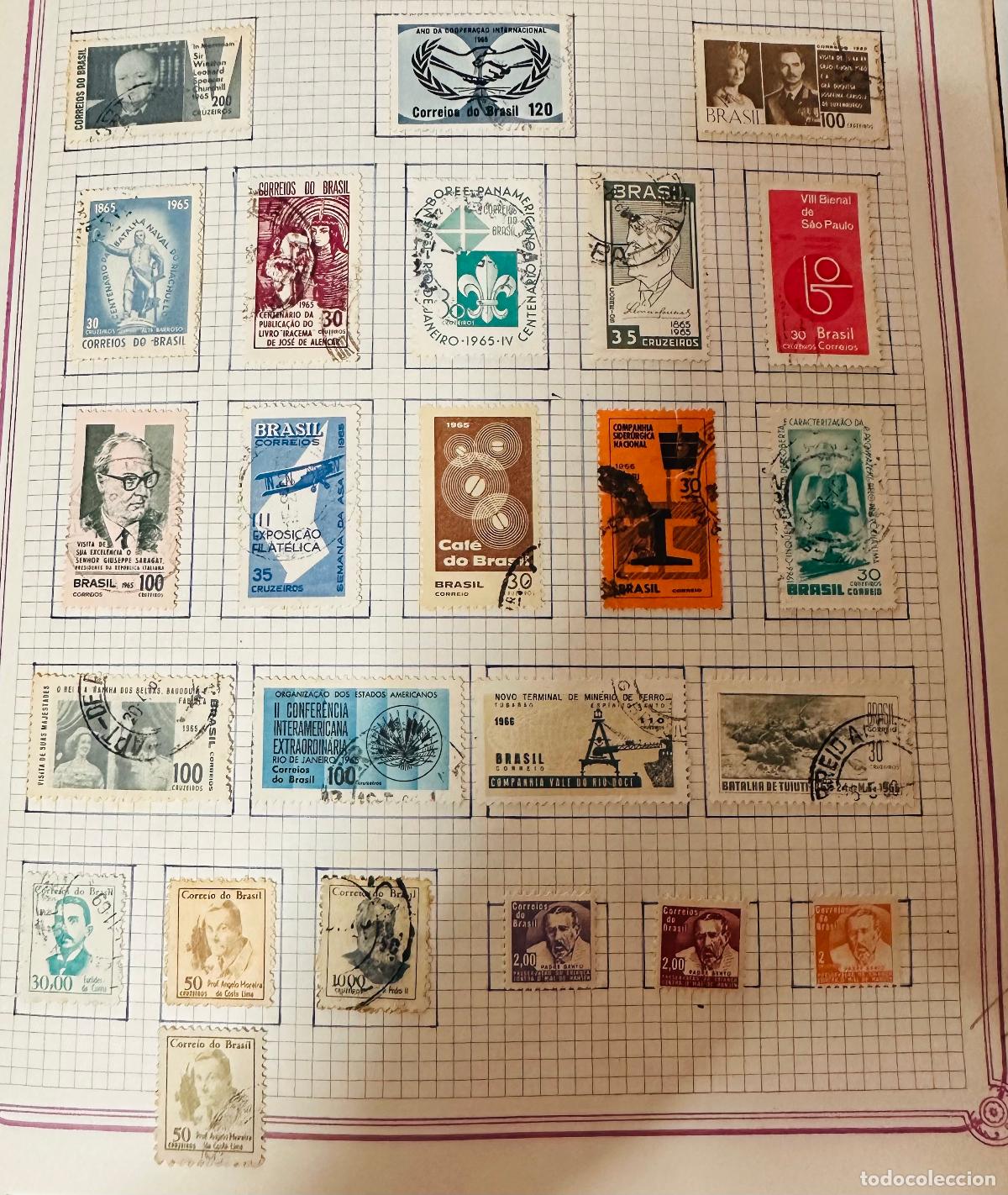 Sellos: (CMI) 1965-1966. BRAZIL. WINSTON CHURCHILL, GIUSEPPE SARAGAT, INTERNATIONAL COOPERATION, BATTLE OF R