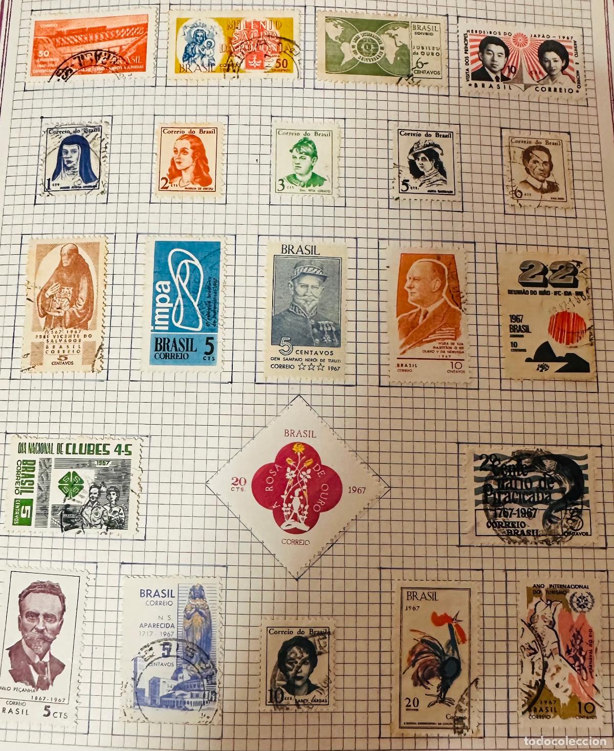Sellos: (CMI) 1967. BRAZIL. GOLDEN JUBILEE WORLD MAP, PR&Iacute;NCIPES DEL JAP&Oacute;N, PORTRAITS OF CORREOS (GENERAL SAM