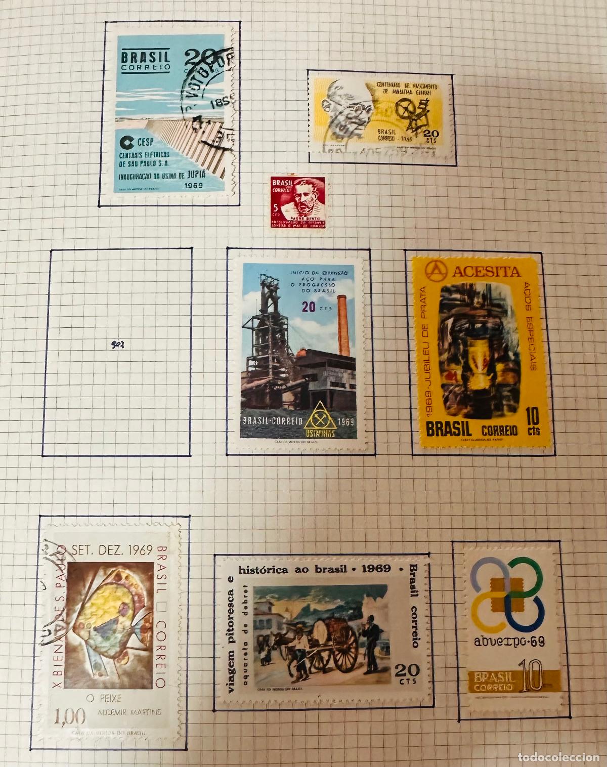 Sellos: CMI) 1969. BRAZIL. S&Atilde;O PAULO DAM, MAHATMA GANDHI, ACESITA COMPLEX, &rdquo;FISH&rdquo; BY ALDEMIR MARTINS (X BIEN