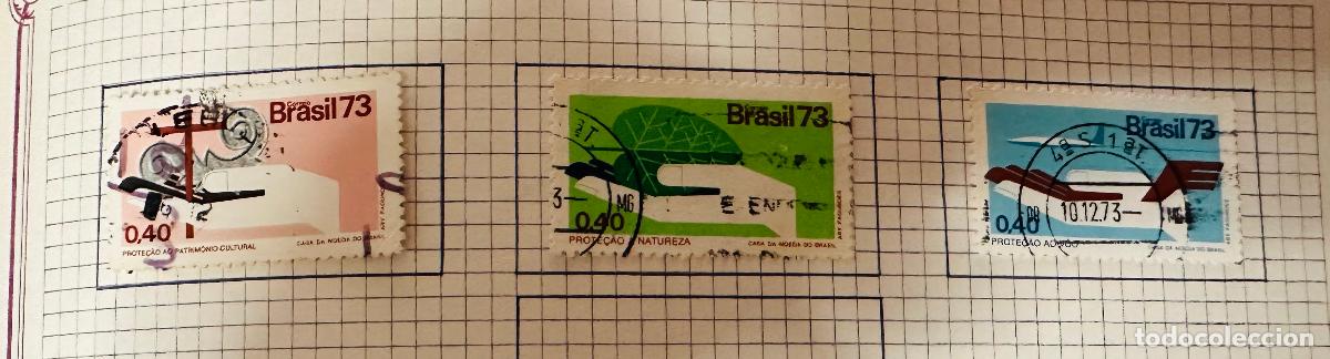 Briefmarken: CMI) 1973. BRAZIL. COLONIAL COLUMN (PROTE&Ccedil;&Atilde;O AO PATRIM&Ocirc;NIO CULTURAL), TREE LEAF (PROTE&Ccedil;&Atilde;O &Agrave; NATUREZA