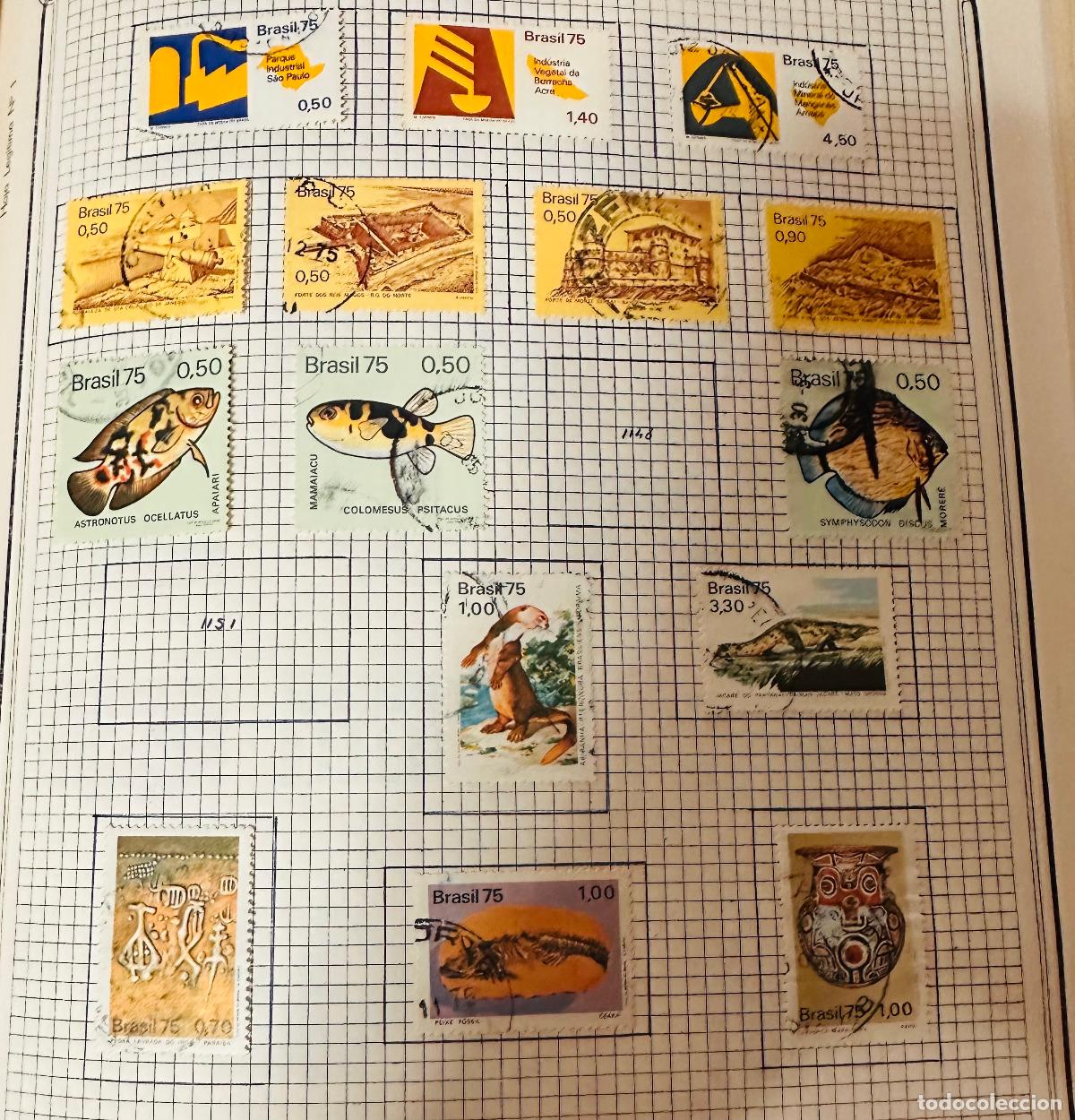 Briefmarken: CMI) 1975. BRAZIL. BORRACHA INDUSTRY (ACRI), MANGANES INDUSTRY (AMAP&Aacute;), COLONIAL FORTS, AMAZON FISHE