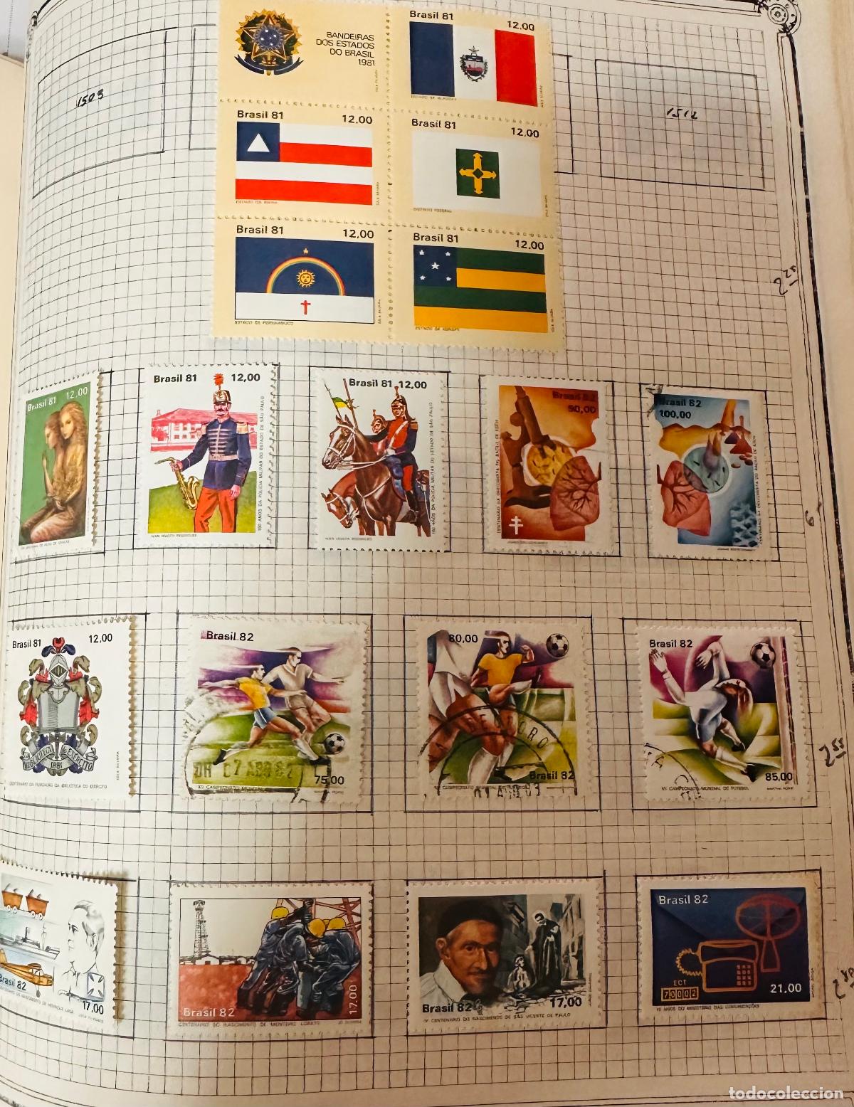 Sellos: CMI) 1981-1982. BRAZIL. STATE FLAGS (BAHIA, PARAN&Aacute;, SERGIPE), FEMALE PORTRAIT, MILITARY WITH SAXOPHO