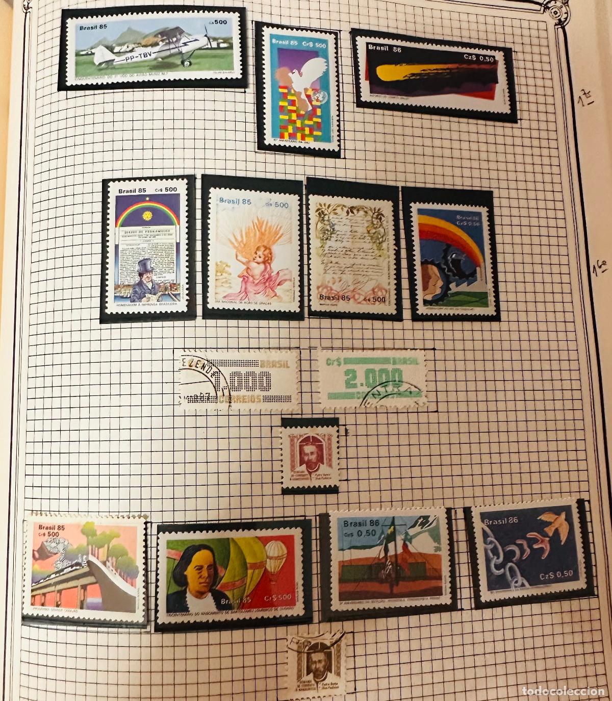 Timbres: CMI) 1985-1986. BRAZIL. LIGHT AIRCRAFT, PEACE DOVE, HALLEY'S COMET (BRAZIL 86), CHARACTER WITH HAT,
