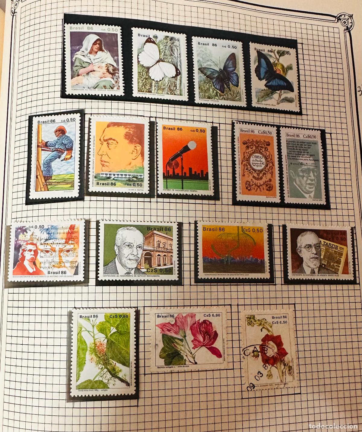 Briefmarken: CMI) 1986. BRAZIL. MATERNITY, EXOTIC BUTTERFLIES, WORKER ON LADDER, INTELLECTUAL, RADIODIFUS&Atilde;O (MICR
