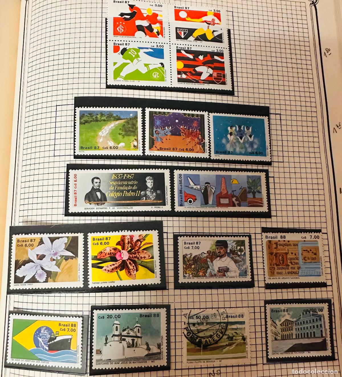 Selos: CMI) 1987-1988. BRAZIL. OLYMPIC ATHLETES (BASKETBALL, HANDBALL, SOCCER, RUNNERS), LANDSCAPES (CHRIST