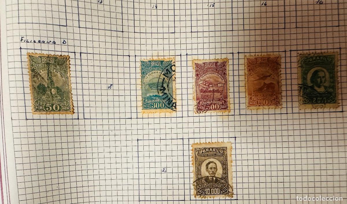 Sellos: CMI) 1920-1930. BRAZIL. SERVI&Ccedil;O POSTAL AEREO (MONUMENTO, PAR AIRCRAFT, PORT, AIRPLANE in JAHU), HIST