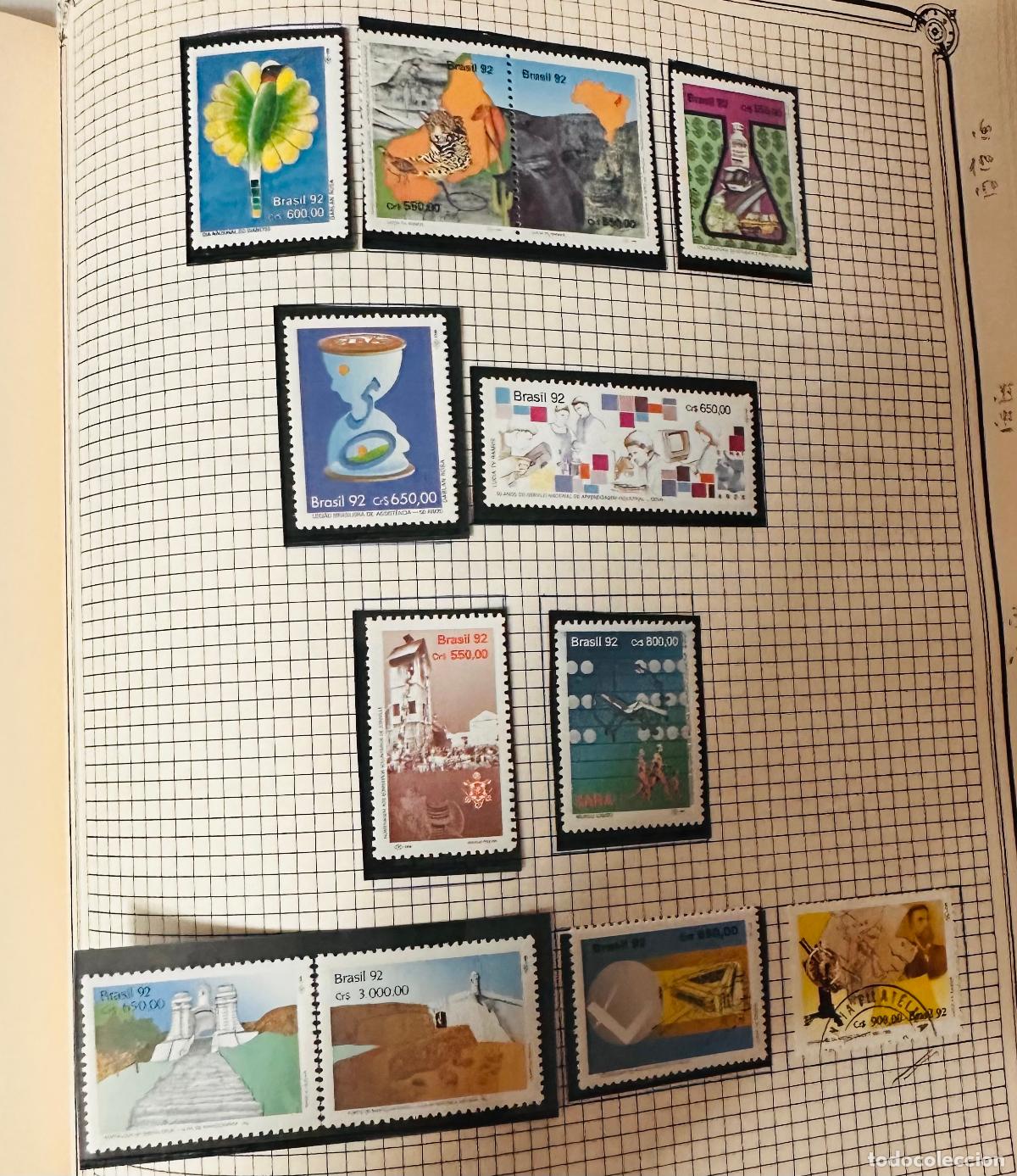 Sellos: CMI) 1992. BRAZIL. EXOTIC BIRD WITH SUN, JAGUAR WITH MAP, CHEMICAL LABORATORY, HOURGLASS (ECOLOGY),