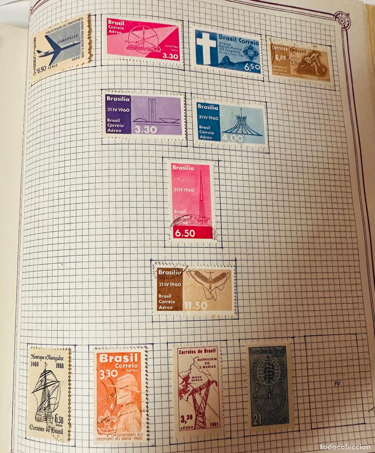 Sellos: CMI) 1960. BRAZIL. CARAVELLE AIRPLANE, CROSS LOGO, CORREIOS DO BRASIL DRAWING, BRAS&Iacute;LIA FOUNDATION S