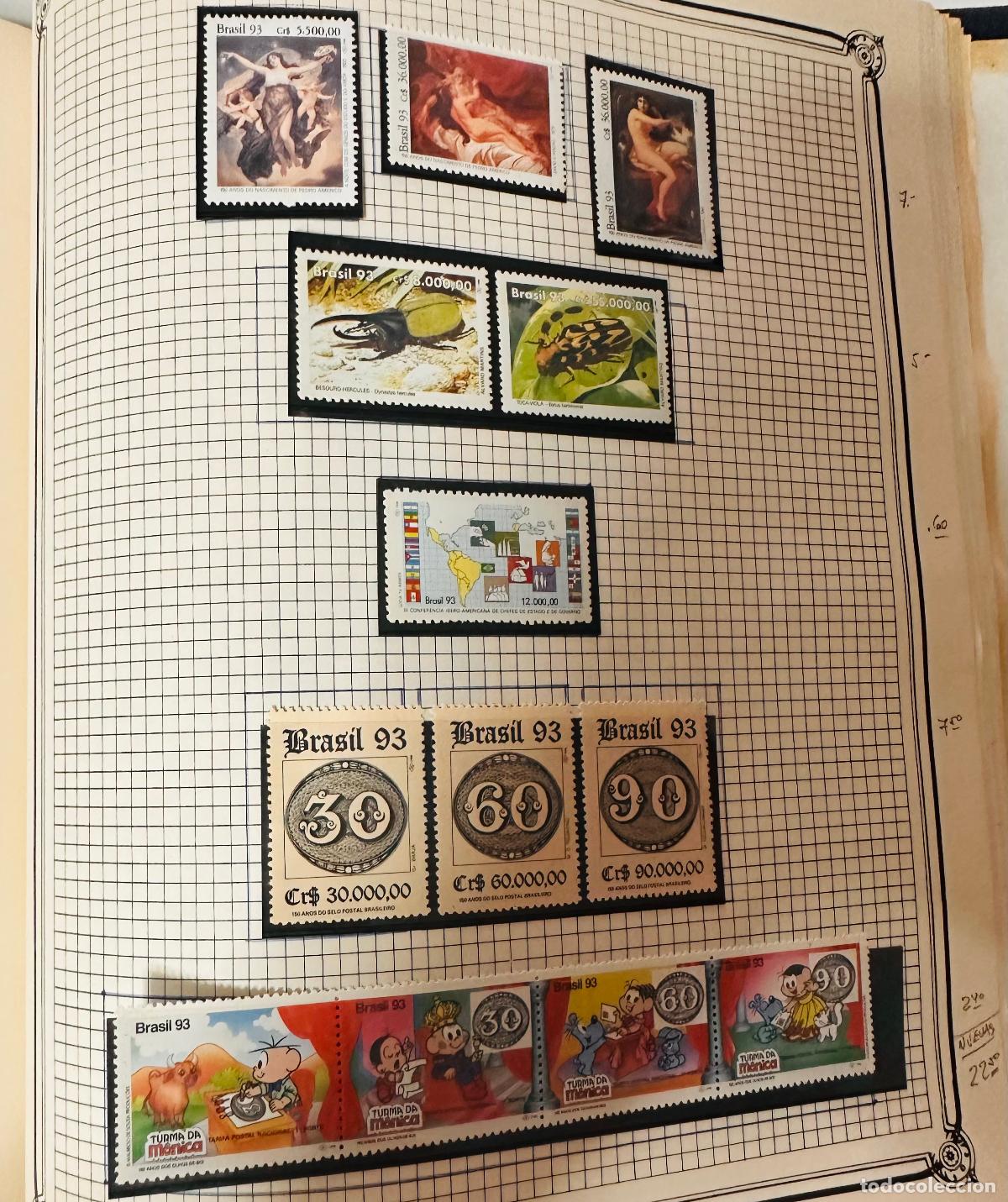 Sellos: CMI) 1993. BRAZIL. HUMAN AND RELIGIOUS OILS, INSECTS, UNI&Atilde;O POSTAL UNIVERSAL MAP, COLONIAL COINS (30