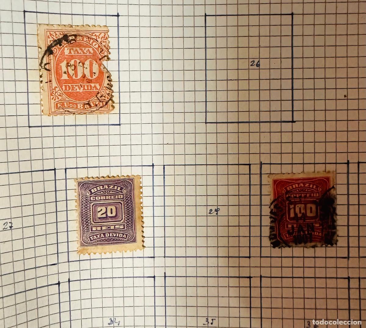 Sellos: CMI) 1900. BRAZIL. TAXA DEVIDA TYPOGRAPHICAL ISSUES (BRAZIL CORREIO), INCLUDING 20 REIS PURPLE VALUE
