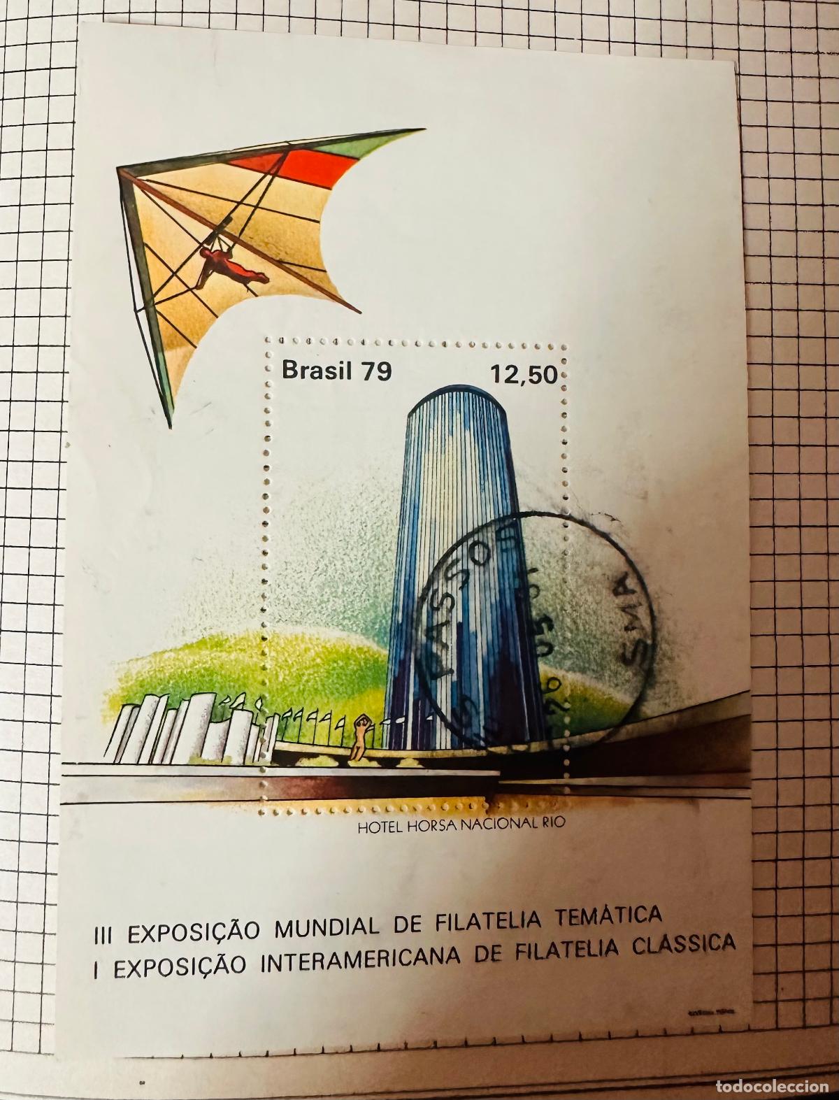 Selos: CMI) 1979. BRAZIL. ARCHITECTURAL DESIGN OF THE MODERN EDIFIED BUILDING UNDER AN ATHLETE IN HANG GLID