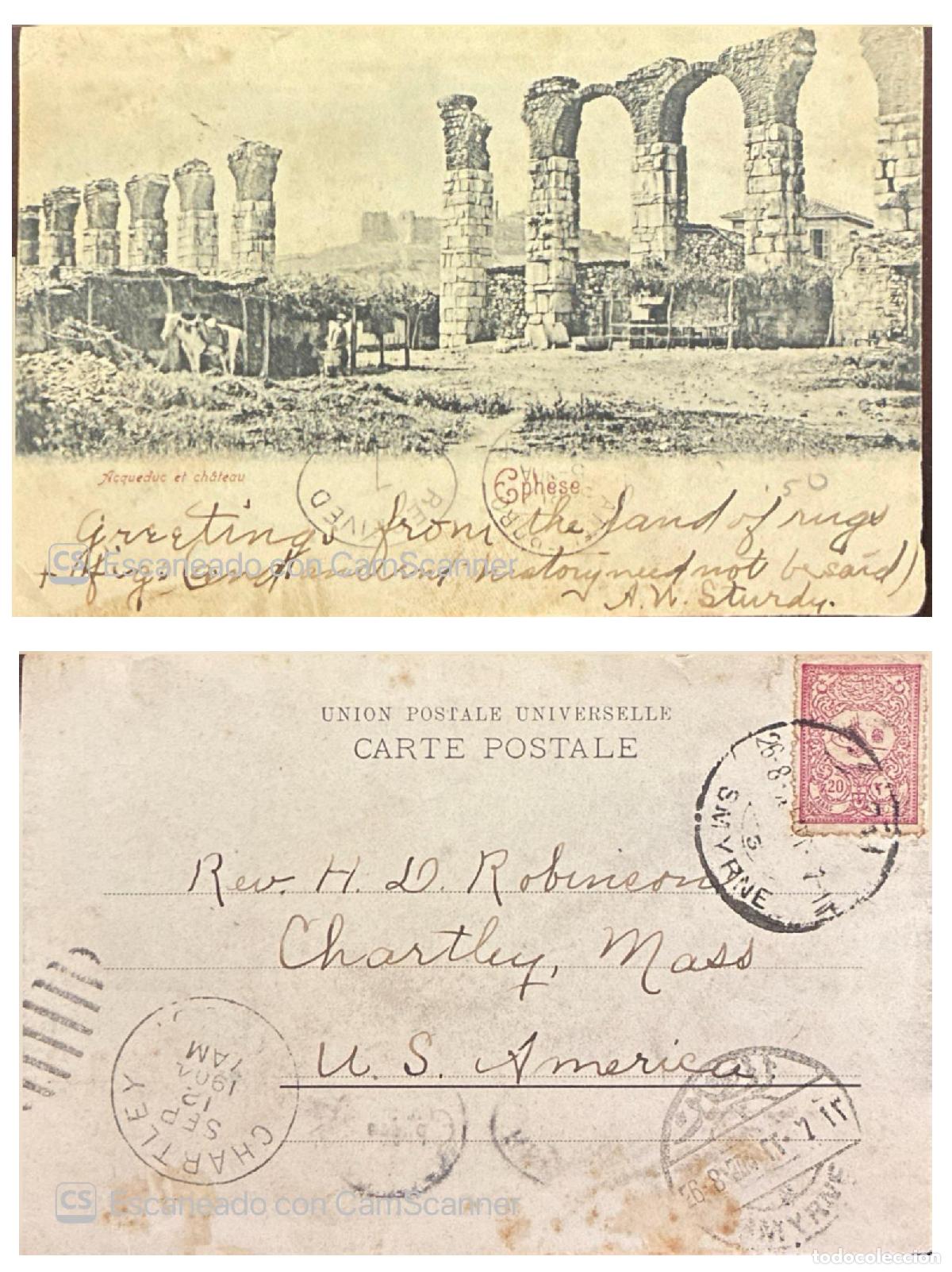Timbres: CMI) 1904-1907. TURKEY. ARCHITECTURAL VIEW OF A HISTORICAL AQUEDUCT AND VINTAGE RUINS. POSTCARD SENT