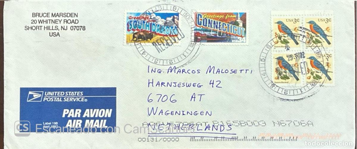 Francobolli: CMI) 1997-2002. UNITED STATES. GEOGRAPHIC LANDSCAPES OF SOUTH DAKOTA AND CONNECTICUT ALONG WITH BIRD