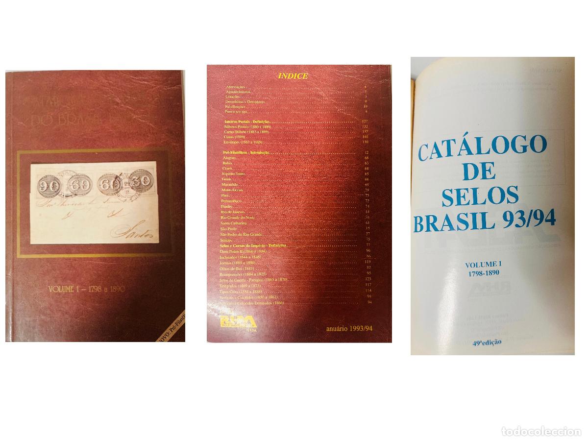 Sellos: CMI) 1993-1994. BRAZIL. BROWN-TONED COVER AND INDEX FROM &rdquo;CAT&Aacute;LOGO DE SELOS BRASIL 93/94 VOLUME 1&rdquo;.