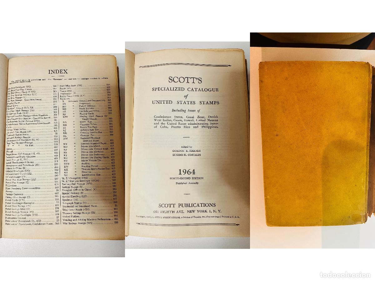 Sellos: CMI) 1964. UNITED STATES. SPECIALIZED LITERARY CATALOGUE INDEX AND COVER FEATURING &rdquo;SCOTT'S&rdquo; UNITED