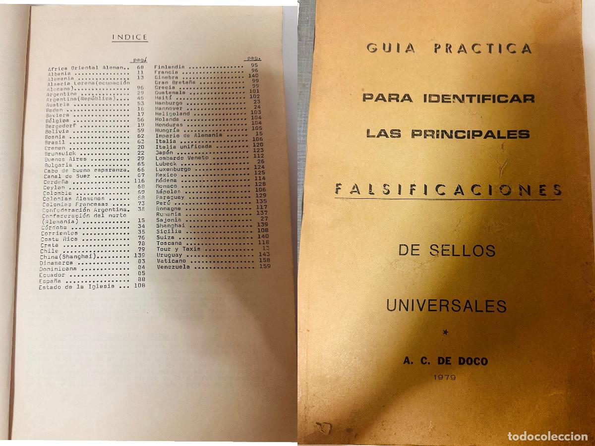 Sellos: CMI) 1979. ARGENTINA. LITERARY INDEX AND BOOK COVER TITLED &rdquo;GUIA PRACTICA PARA IDENTIFICAR FALSIFICA