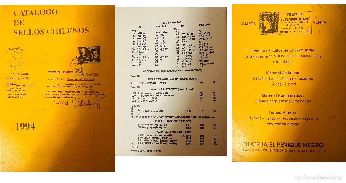 Selos: CMI) 1994. CHILE. WIDE ERRATA COMPENDIUM FROM POSTAL MARKS AND COVER OF &rdquo;CATALOGO DE SELLOS CHILENOS