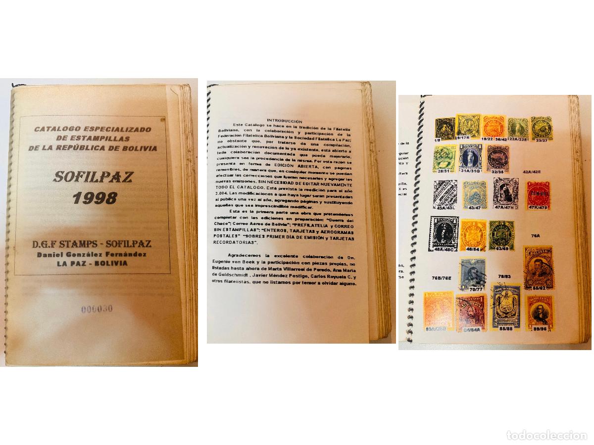 Sellos: CMI) 1998. BOLIVIA. BOOK TITLE AND LITERARY INDEX TITLED &rdquo;CATALOGO ESPECIALIZADO DE ESTAMPILLAS DE L