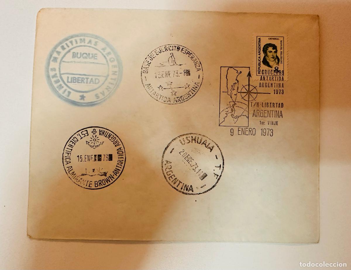 Sellos: CMI) 1973. ARGENTINE. ISSUE FEATURING MANUEL BELGRANO PORTRAIT AND CIRCULAR MARKS OF CRUCEROS ANT&Aacute;RT