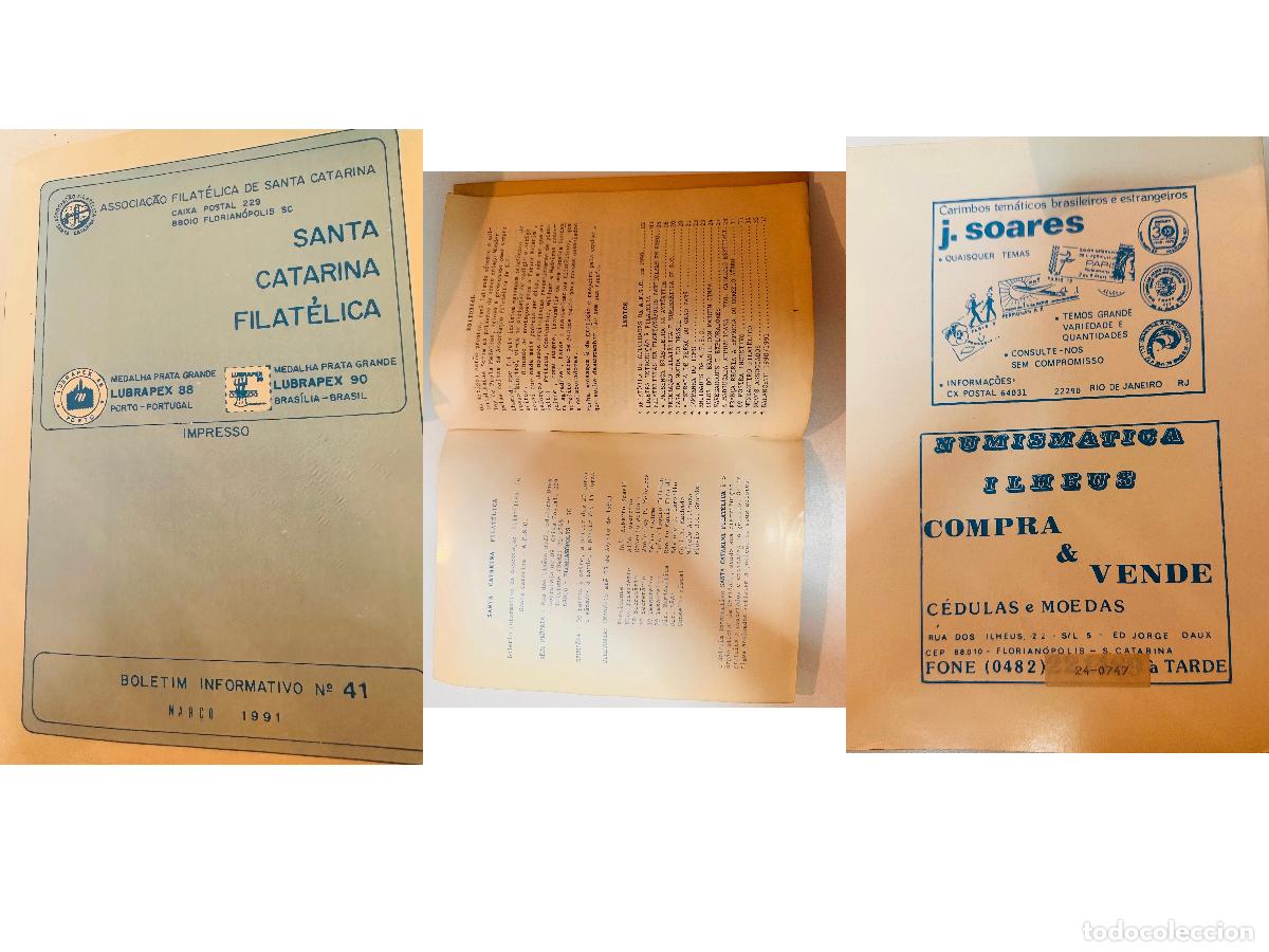 Sellos: CMI) 1991. BRAZIL. BLUE-TONED SPECIALIZED LITERARY COVER TITLED &rdquo;SANTA CATARINA FILAT&Eacute;LICA BOLETIM I