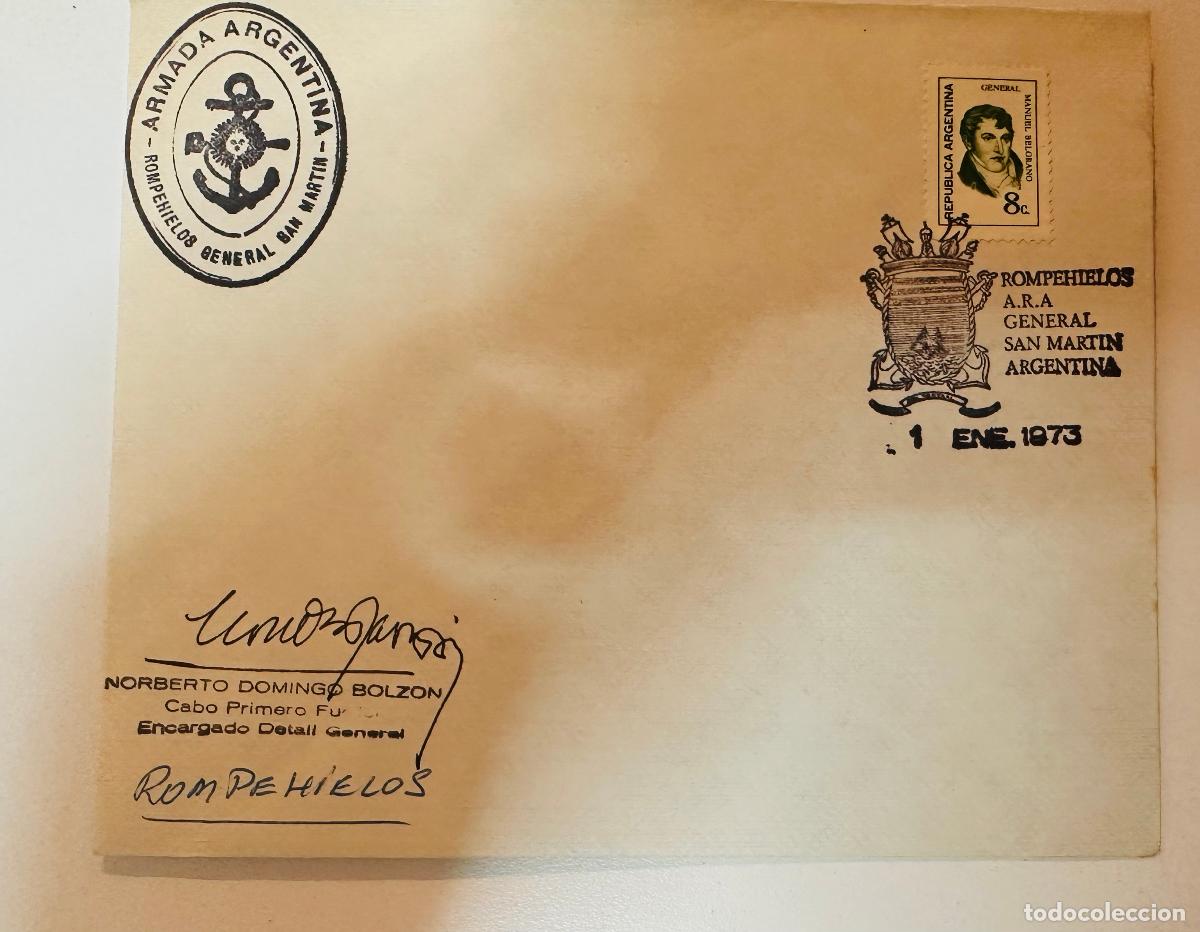 Briefmarken: CMI) 1973. ARGENTINA. MANUEL BELGRANO PORTRAIT AND CIRCULAR MARKS OF ARGENTINE NAVY ROMPEHIELOS GENE