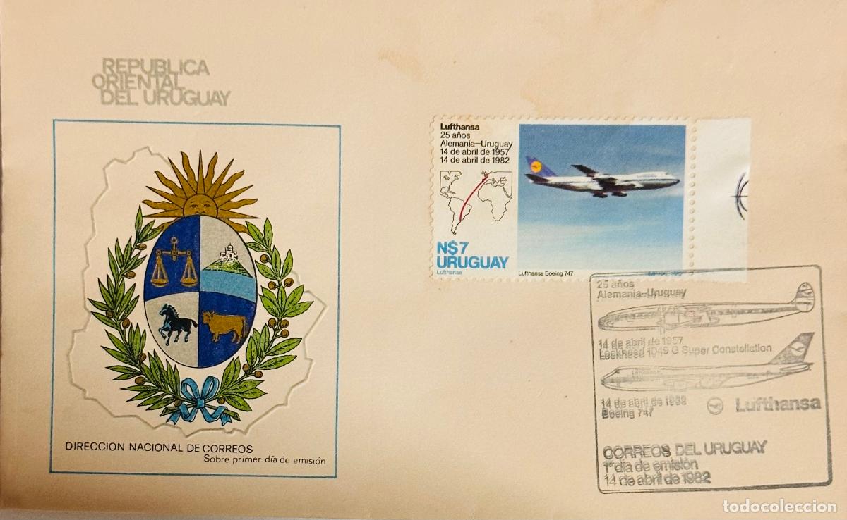 Stamps: CMI) 1982. URUGUAY. LUFTHANSA BOEING 747 AIRCRAFT ILLUSTRATION IN FULL FLIGHT FROM 25 A&Ntilde;OS ALEMANIA-