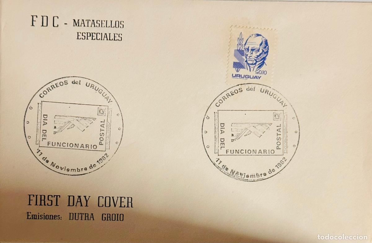 Briefmarken: CMI) 1982. URUGUAY. BLUE-FRAMED PROFILE PORTRAIT OF JOS&Eacute; ARTIGAS FEATURING DIA DEL FUNCIONARIO POSTA
