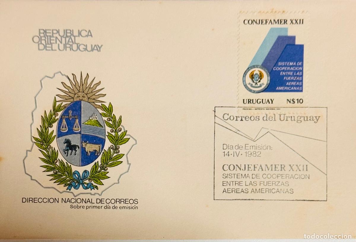 Stamps: CMI) 1982. URUGUAY. BLUE-TONED GEOMETRIC LOGO FROM CONJEFAMER XXII SISTEMA DE COOPERACI&Oacute;N ENTRE LAS