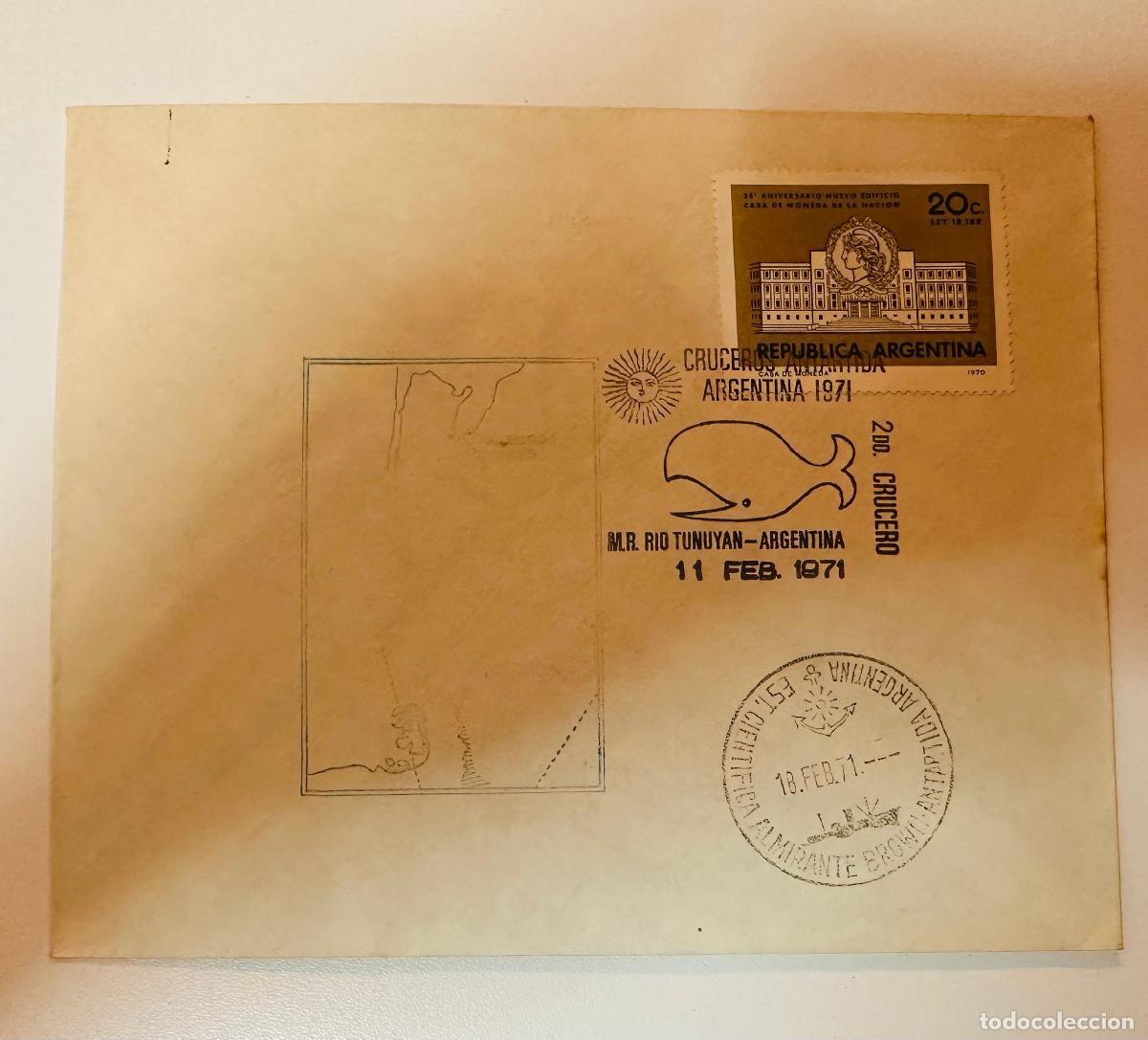 Stamps: CMI) 1971. ARGENTINA. HISTORICAL BUILDING ARCHITECTURAL VIEW IN FRAME FEATURING A WHALE CETACEAN ILL