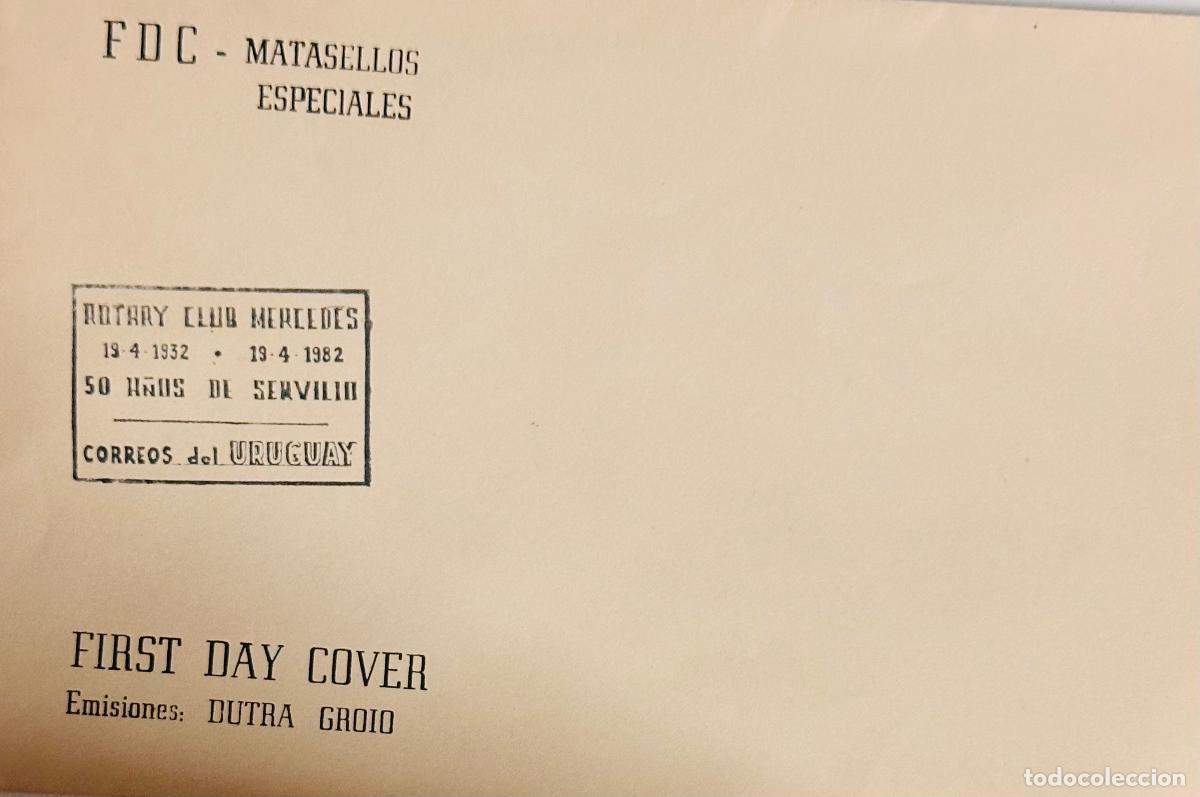 Stamps: CMI) 1982. URUGUAY. ROTARY CLUB MERCEDES 50 A&Ntilde;OS DE SERVICIO RECTANGULAR CANCELLATION OVER BLANK SUP