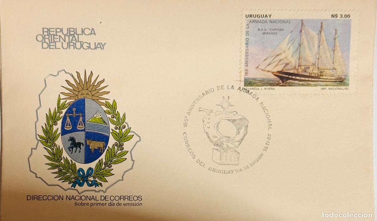 Stamps: CMI) 1982. URUGUAY. HISTORICAL THREE-MASTED SAILBOAT VESSEL ROU CAPITAN MIRANDA FROM NATIONAL NAVY I