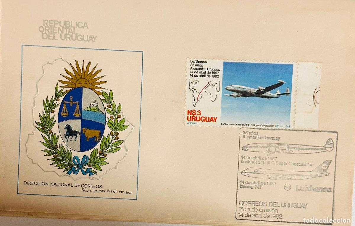 Francobolli: CMI) 1982. URUGUAY. LUFTHANSA LOCKHEED L. 1049 G SUPER CONSTELLATION AIRCRAFT ILLUSTRATION IN FULL F
