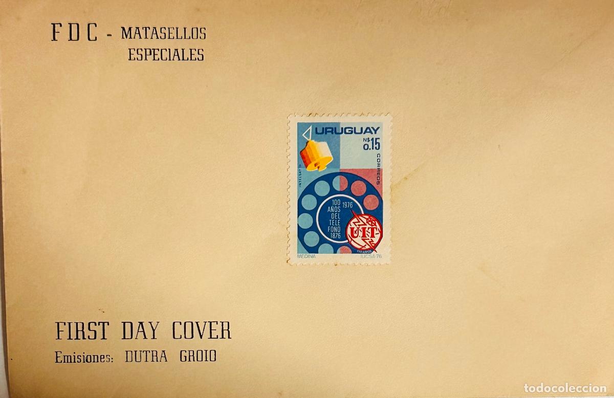 Francobolli: CMI) 1976. URUGUAY. TELEPHONE LOGO WITH 100 A&Ntilde;OS DEL TEL&Eacute;FONO CAPTION FROM UIT INTERNATIONAL ISSUE.
