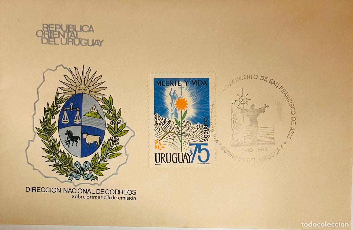 Sellos: CMI) 1982. URUGUAY. SACRED ILLUSTRATION FEATURING A FLOWER IN THE CENTER FROM SAN FRANCISCO DE AS&Iacute;S