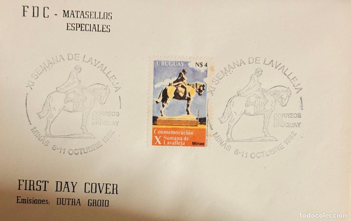 Sellos: CMI) 1982. URUGUAY. EQUESTRIAN STATUE PORTRAIT IN GRAY FRAME FROM CONMEMORACI&Oacute;N SEMANA DE LAVALLEJA