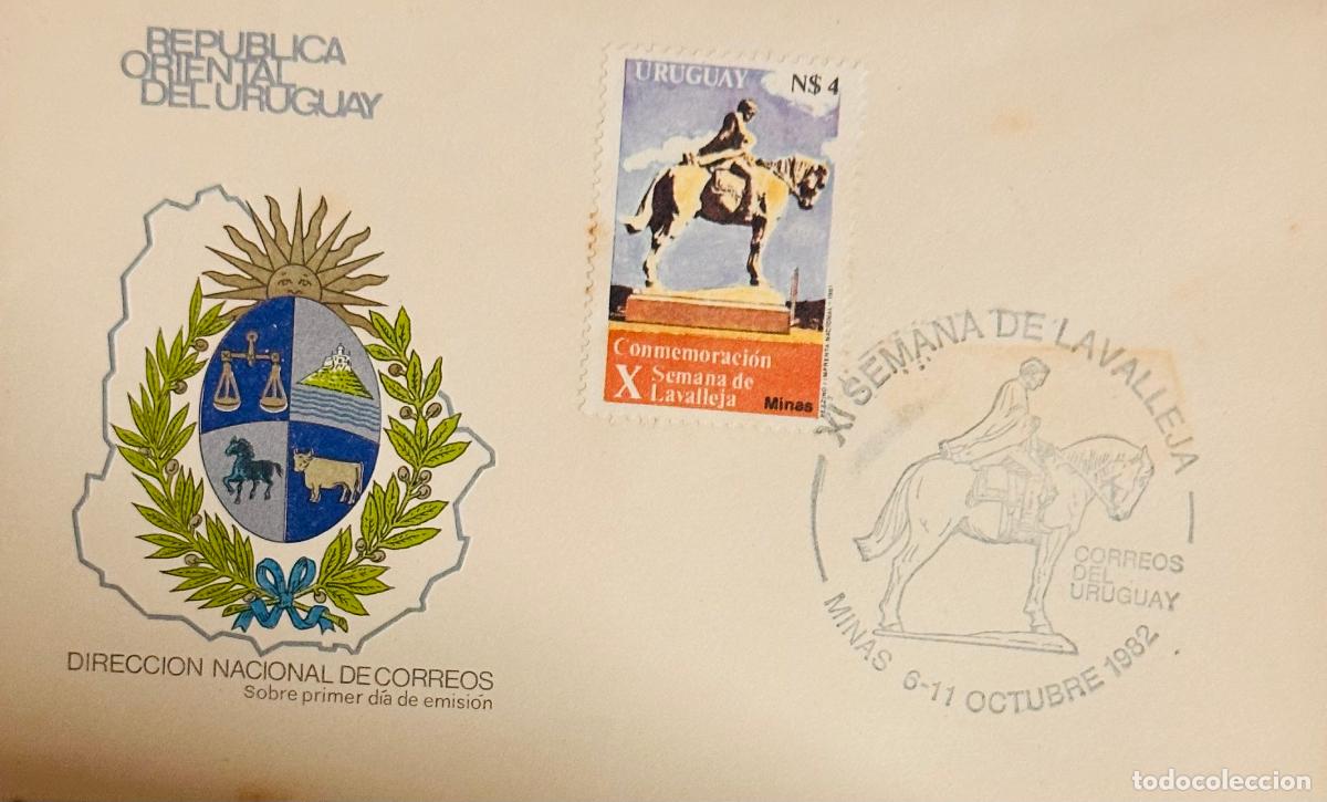 Sellos: CMI) 1982. URUGUAY. EQUESTRIAN STATUE PORTRAIT IN GRAY FRAME FROM CONMEMORACI&Oacute;N SEMANA DE LAVALLEJA