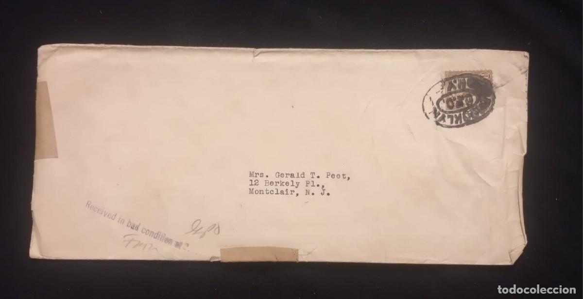 Sellos: TS) CIRCA 1895 UNITED STATES, COVER SENT TO NEW JERSEY, USA; COVER RECEIVED IN BAD CONDITION.