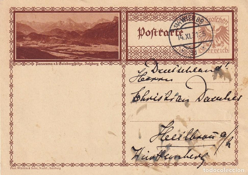 Sellos: Entero postal Austria 1931 - Encargo flores - Mantenimiento tumba Cementerio - Gaisberg , Salzburgo
