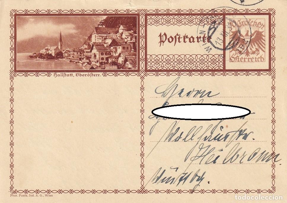 Sellos: Entero postal Austria 1931 - Pago relacionado con sepultura - Cementerio - Hallstatt , Alta Austria