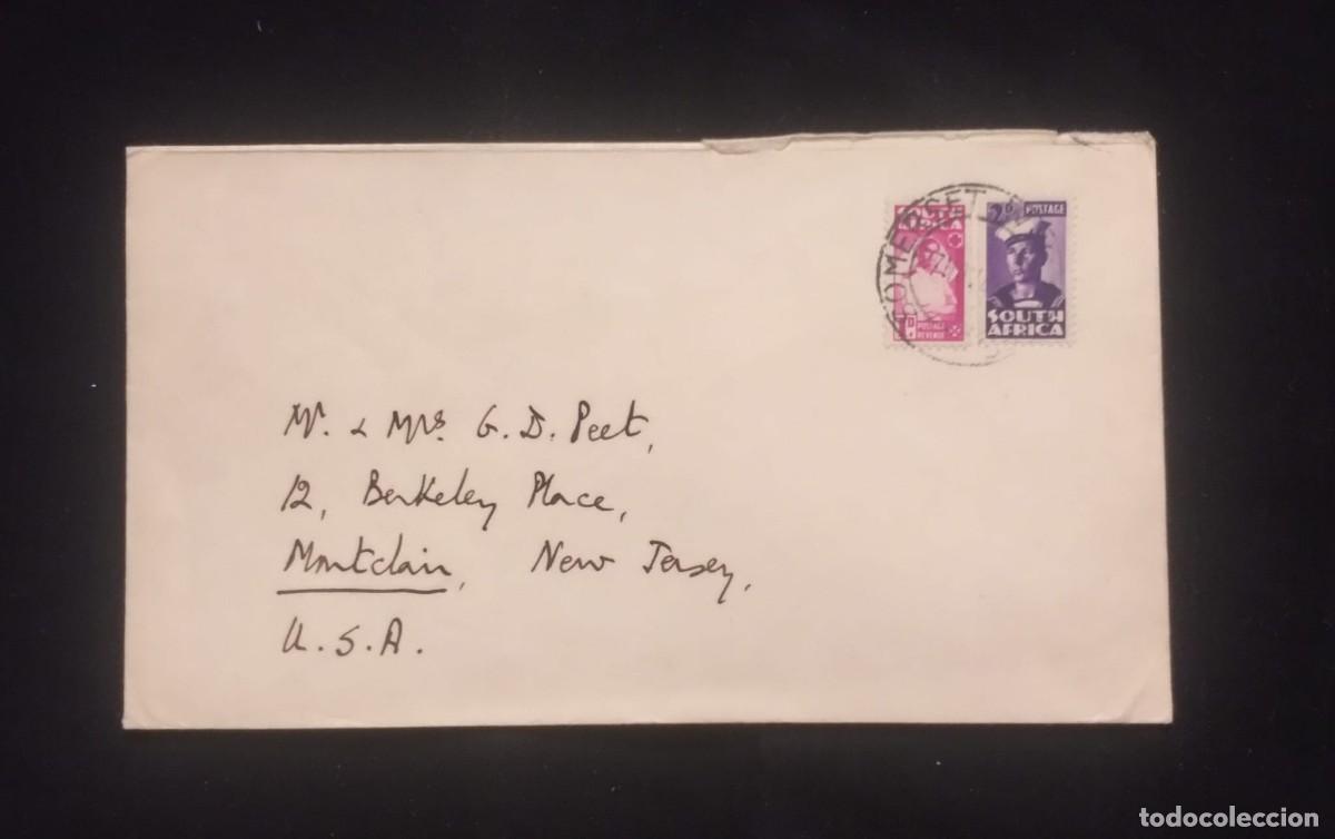 Sellos: TS) CIRCA 1945 SOUTH AFRICA,COVER SENT TO MONTCLAIR, USA, WITH A WAR EFFORT THEME HIGHLIGHTING NURSE