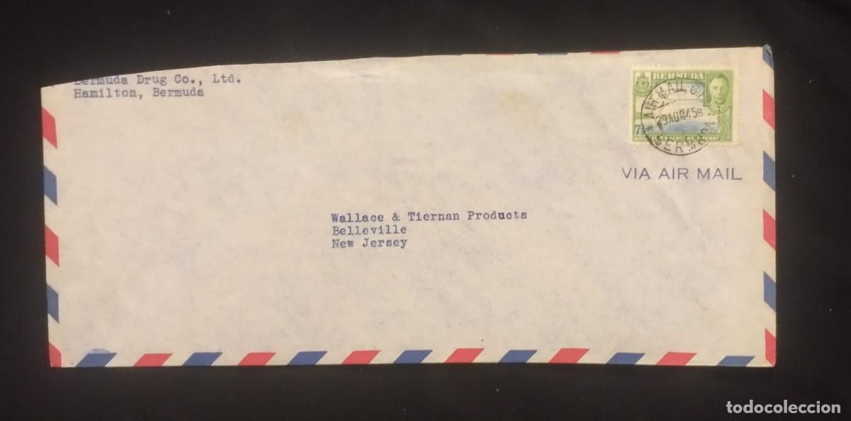 Sellos: TS) 1945 BERMUDA, COVER SENT FROM HAMILTON TO NEW JERSEY, USA, AIRMAIL, KING GEORGE VI OF THE UNITED