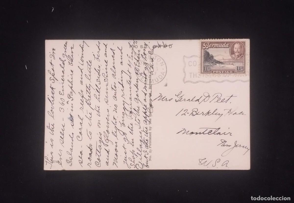 Sellos: TS) 1920 BERMUDA, POSTCARD, SLOGAN CANCELLATION, COVER SENT FROM HAMILTON TO NEW JERSEY, USA, KING G
