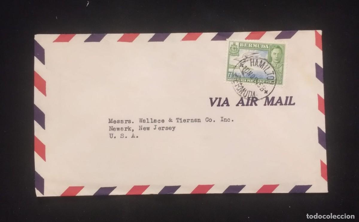 Sellos: TS) 1945 BERMUDA, COVER SENT FROM HAMILTON TO NEW JERSEY, USA, AIRMAIL,WITH THE KING GEORGE VI OF TH