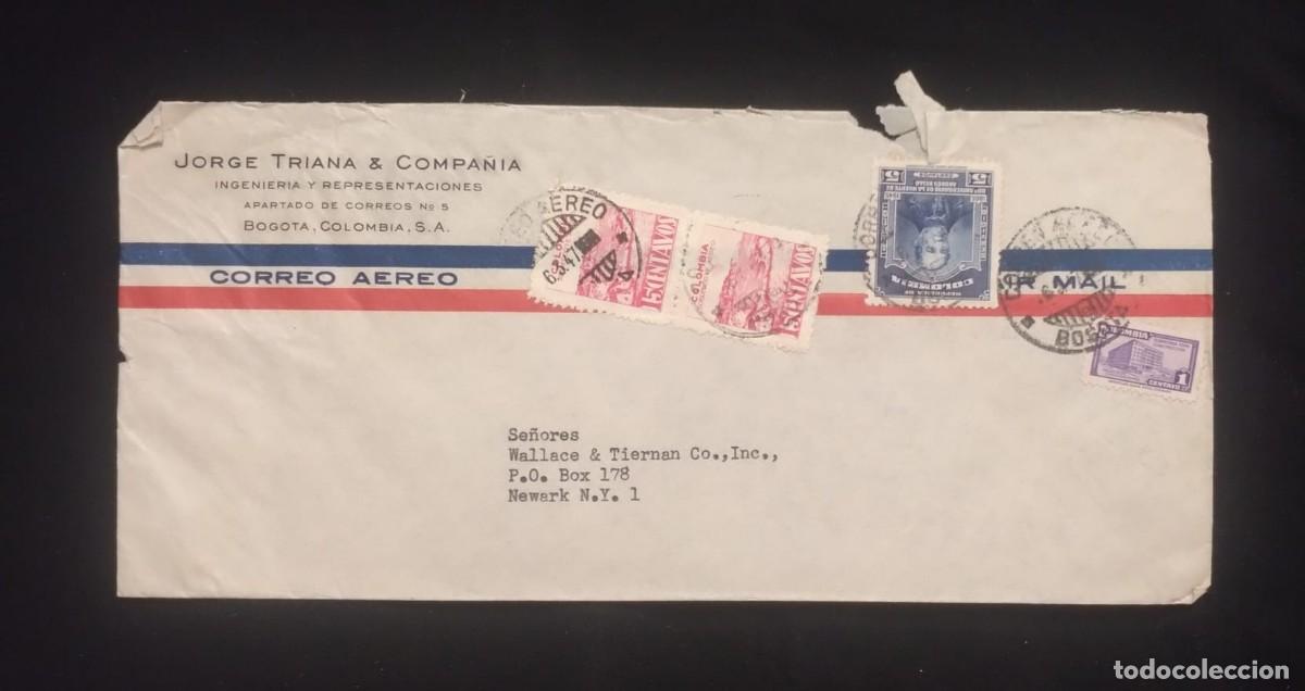Sellos: TS) 1947 COLOMBIA, AIRMAIL, WITH THE ANNIVERSARY OF THE DEATH OF ANDRES BELLO, THE COMMUNICATIONS PA