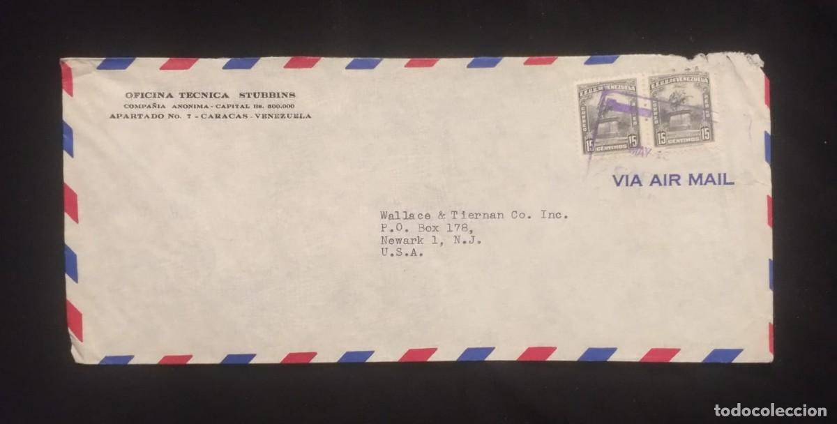 Sellos: TS) 1940 VENEZUELA, COVER SENT FROM CARACAS TO NEW JERSEY, AIRMAIL, WITH THE ANNIVERSARY OF THE DEAT