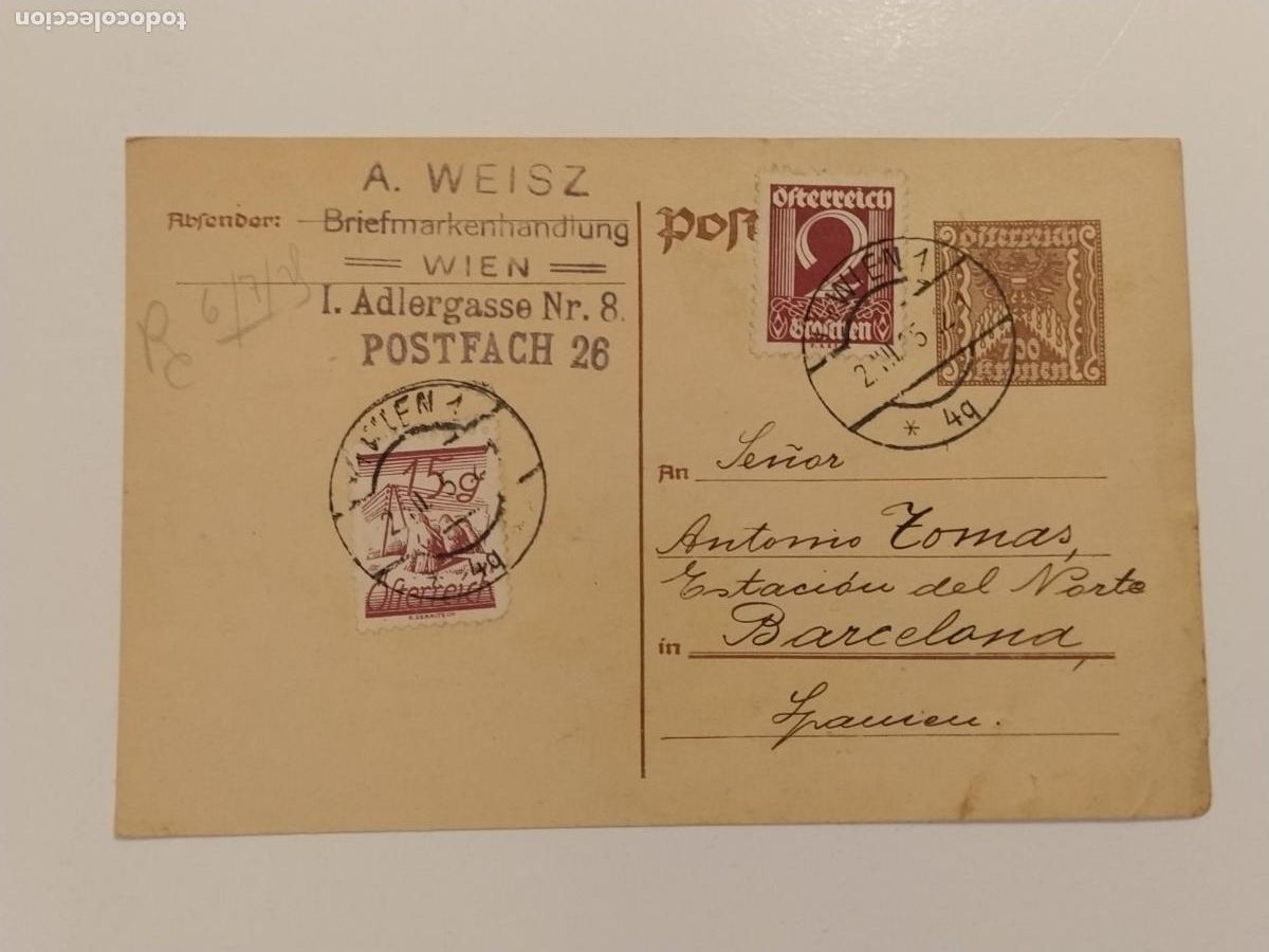 Sellos: ENTERO POSTAL CIRCULADO - VIENA - (116.541)