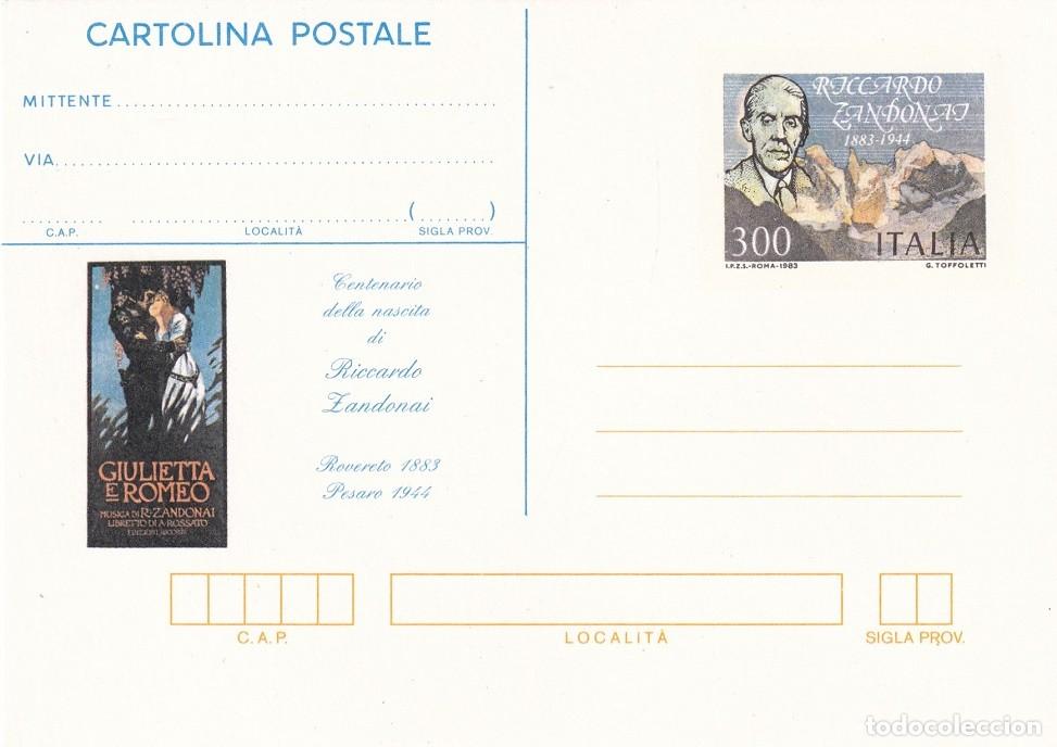 Selos: Tarjeta entero postal Italia 1983 - Centenario nacimiento del compositor Riccardo Zandonai - &Oacute;pera
